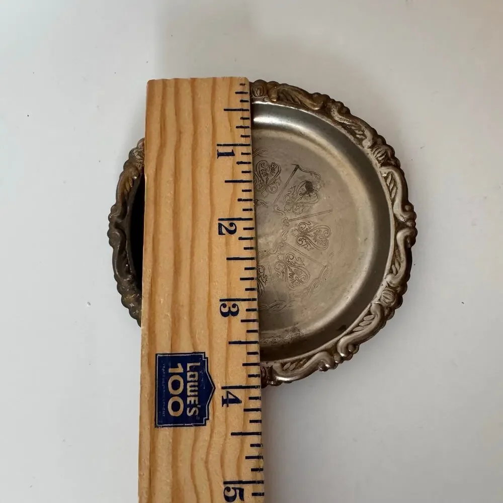 vintage silver-plated electroplated (EP) on steel round trinket dish ornate 4